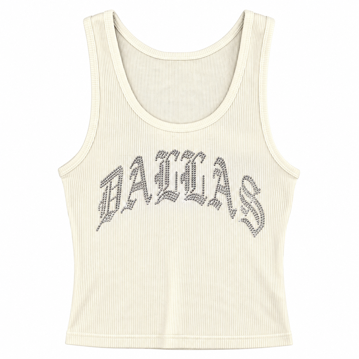 DALLAS CRYSTAL TANK TOP (WHT)