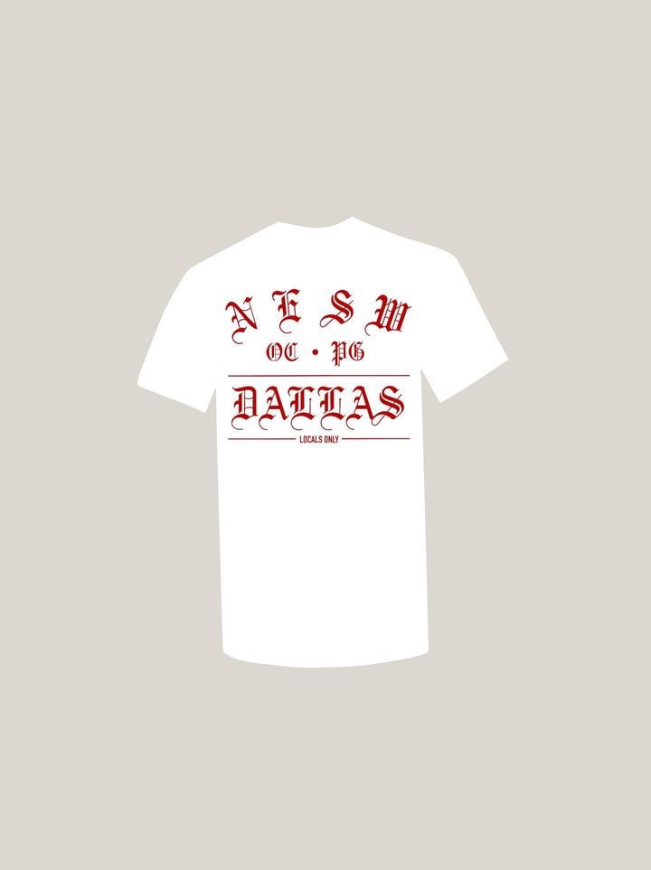DALLAS LOCALS ONLY TEE (WHT/RED)