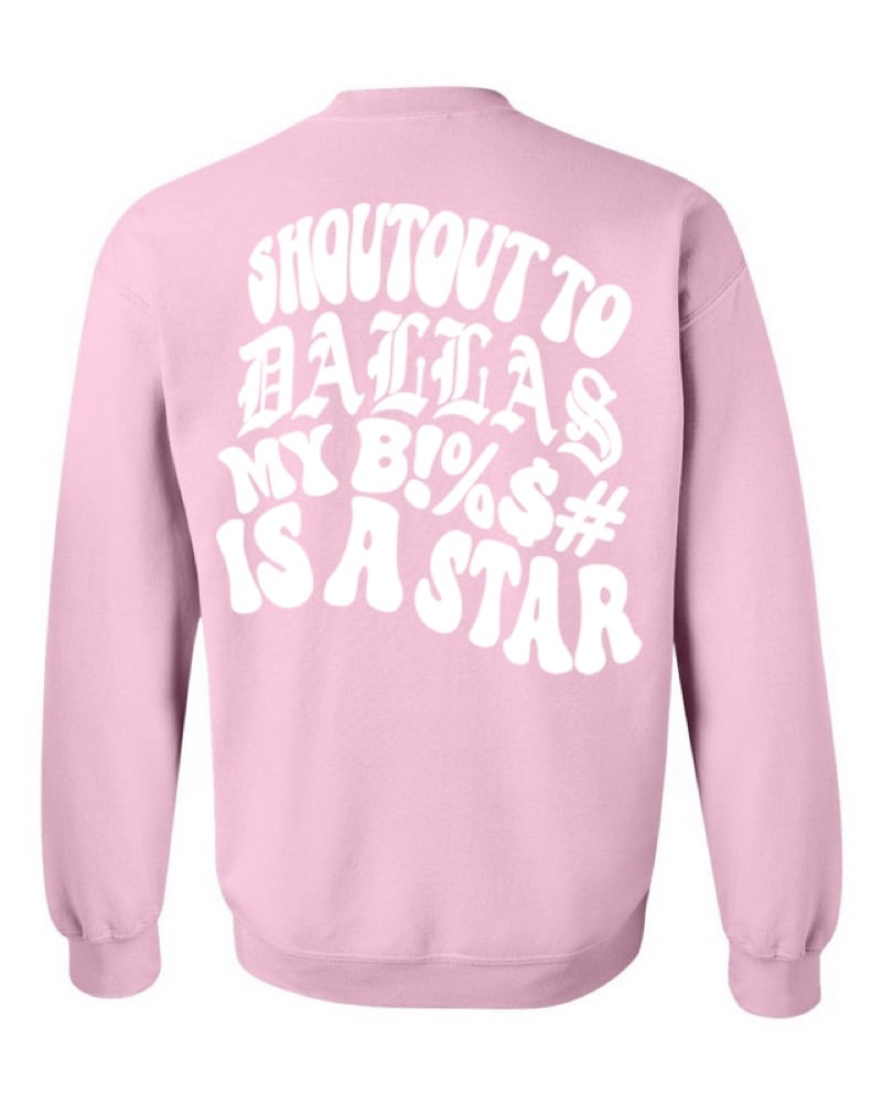 DALLAS STAR CREWNECK (PINK/WHT)