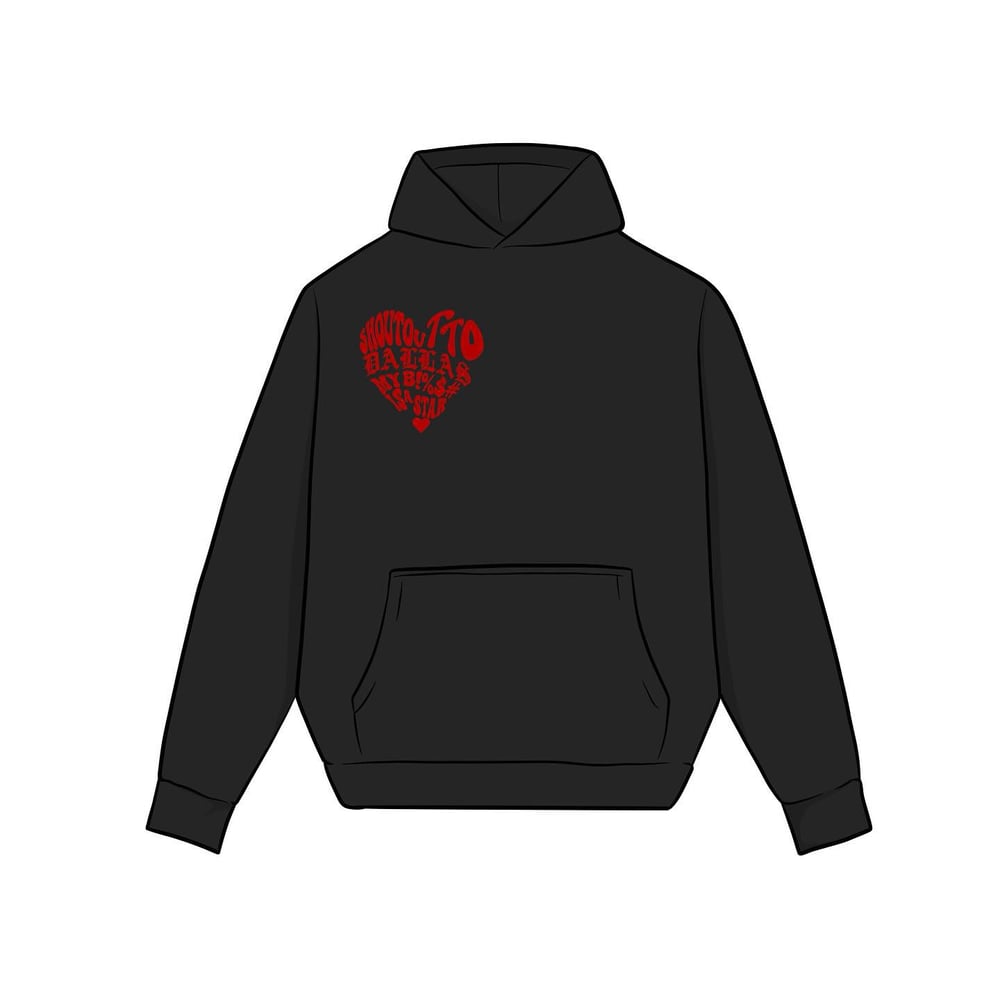 DALLAS STAR HEART HOODIE (BLK/RED)