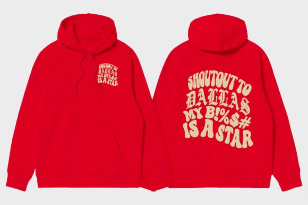 DALLAS STAR HOODIE (RED/CRM)