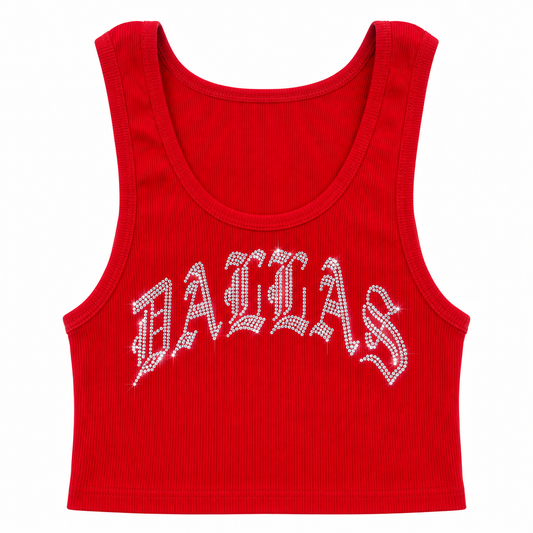 DALLAS CRYSTAL TANK TOP (RED)