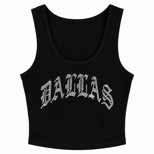 DALLAS CRYSTAL TANK TOP (BLK)