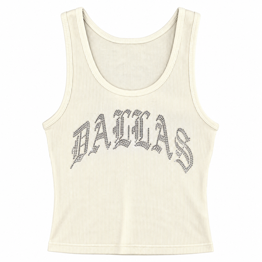 DALLAS CRYSTAL TANK TOP (WHT)