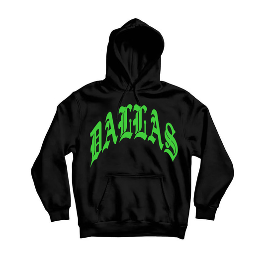 DALLAS HOODIE BLACK/GREEN TODDLER TO ADULT SIZES