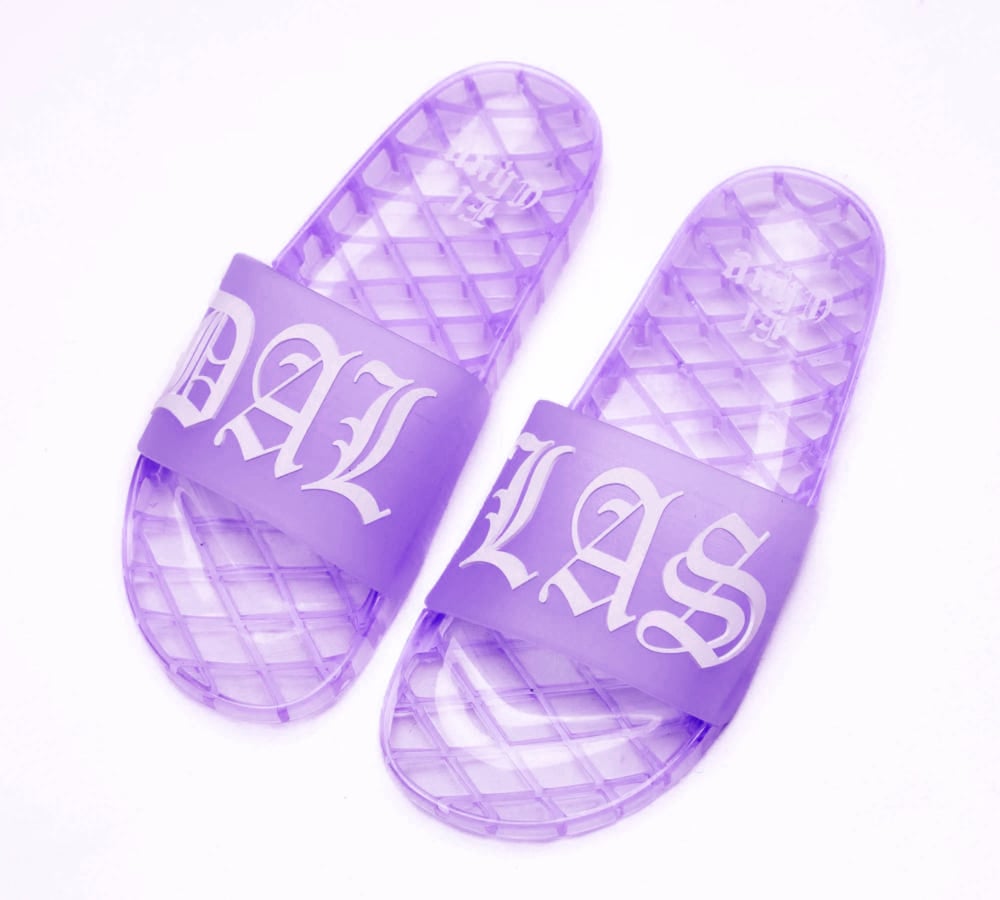 DALLAS PURPLE JELLY SLIDES (PREORDER)