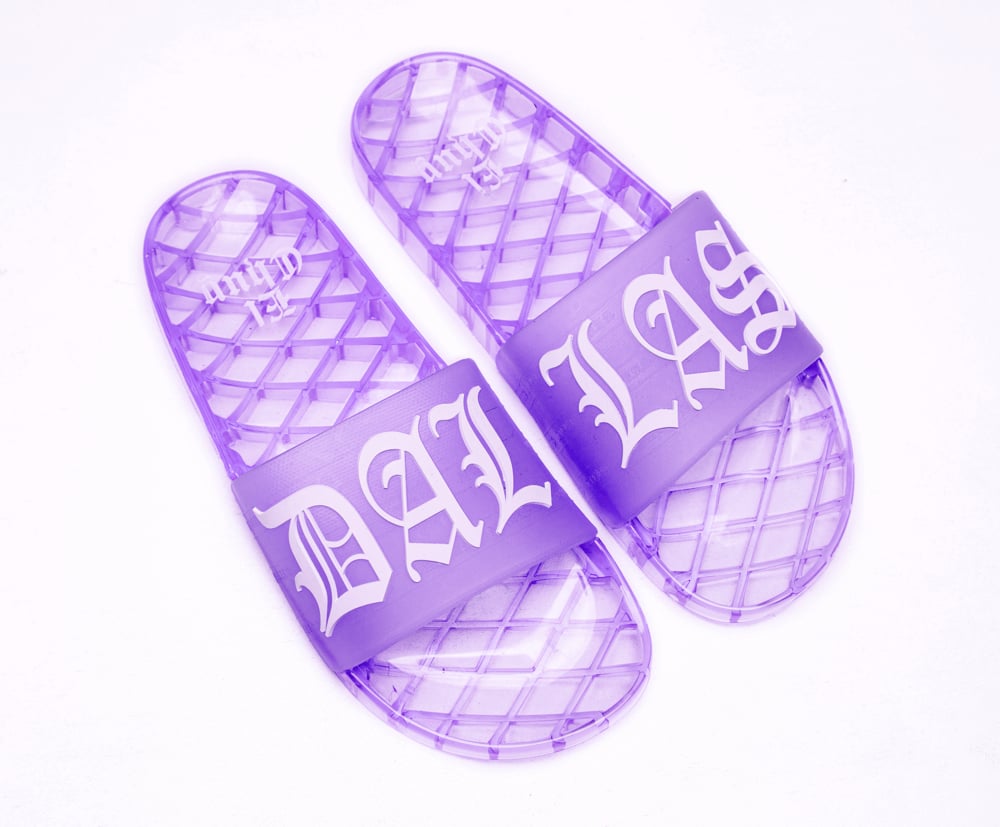 DALLAS PURPLE JELLY SLIDES (PREORDER)