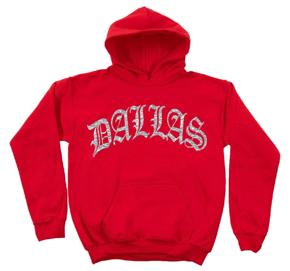 DALLAS RHINESTONE HOODIE RED