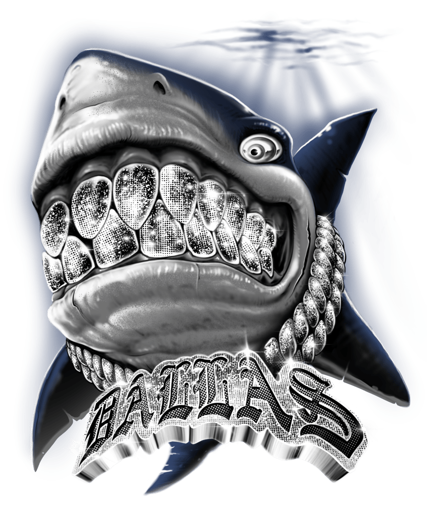 DALLAS SHARK TEE (WHT)