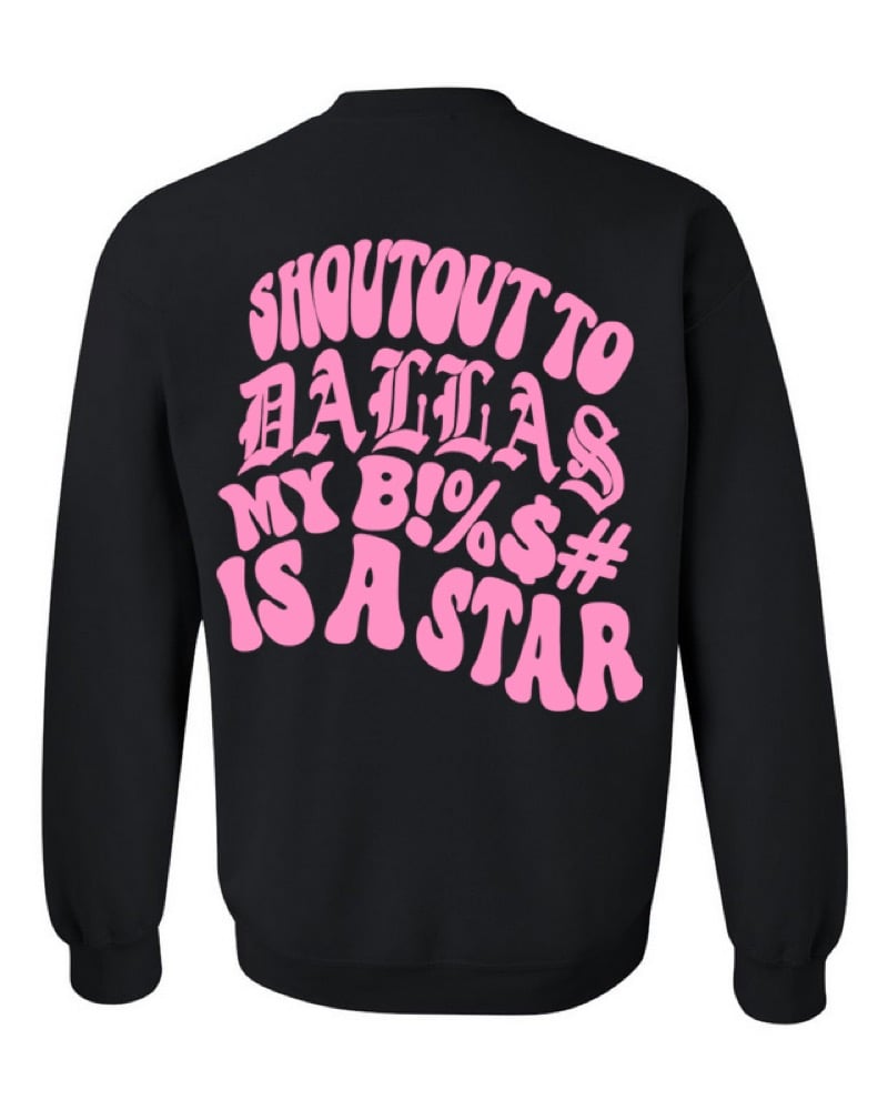DALLAS STAR CREWNECK (BLK/PNK)