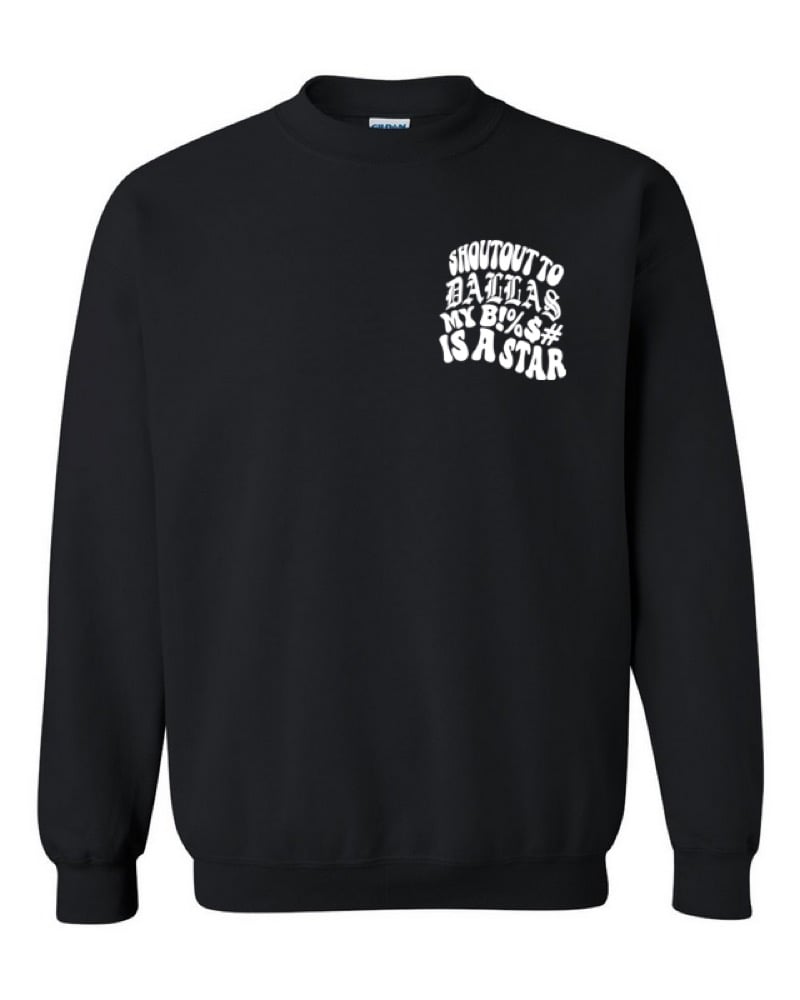 DALLAS STAR CREWNECK (BLK/WHT)