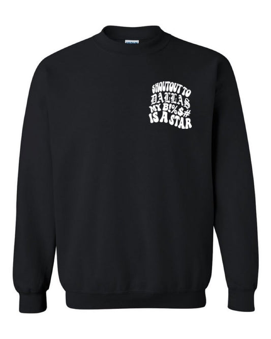 DALLAS STAR CREWNECK (BLK/WHT)