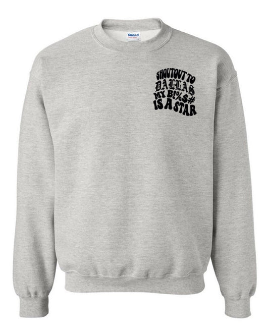 DALLAS STAR CREWNECK (GRY/BLK)