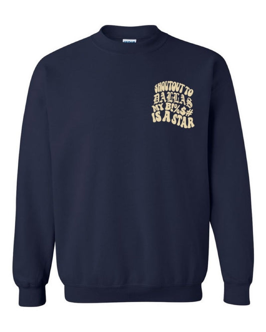 DALLAS STAR CREWNECK (NAVY/CRM)