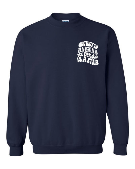 DALLAS STAR CREWNECK (NAVY/WHT)