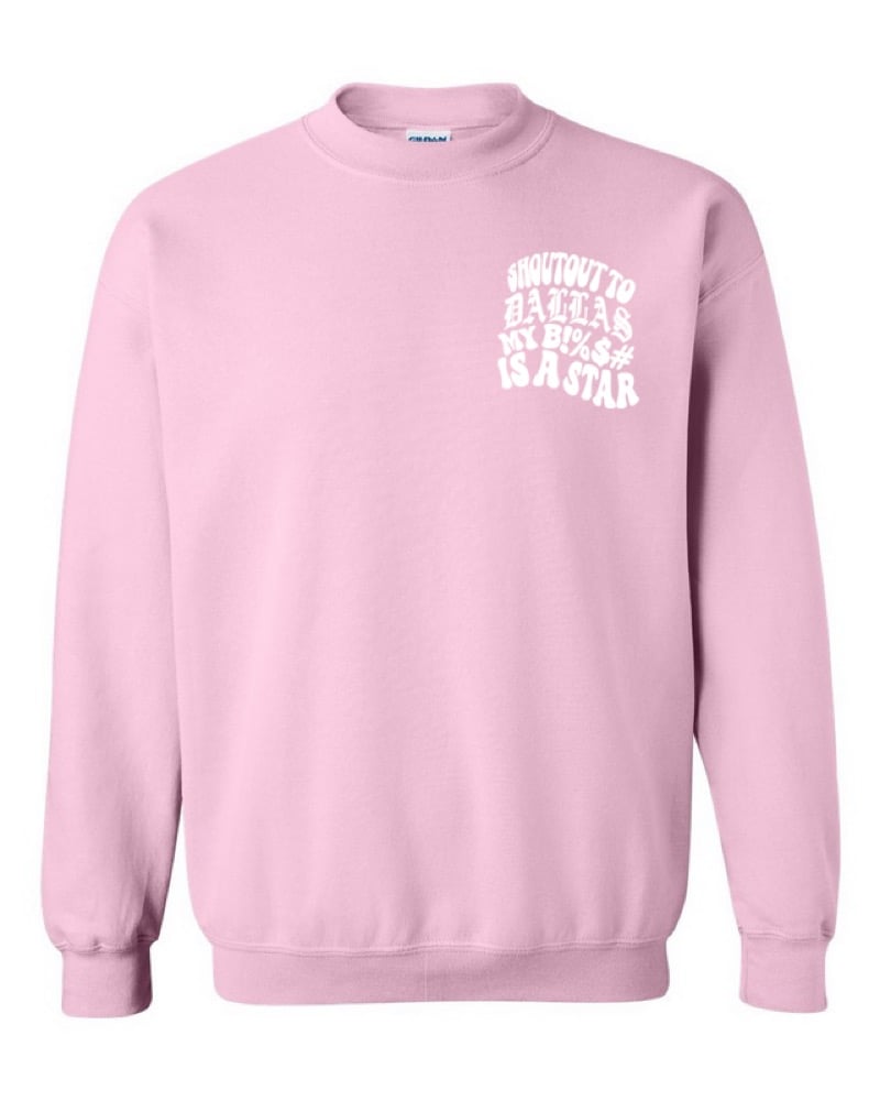 DALLAS STAR CREWNECK (PINK/WHT)