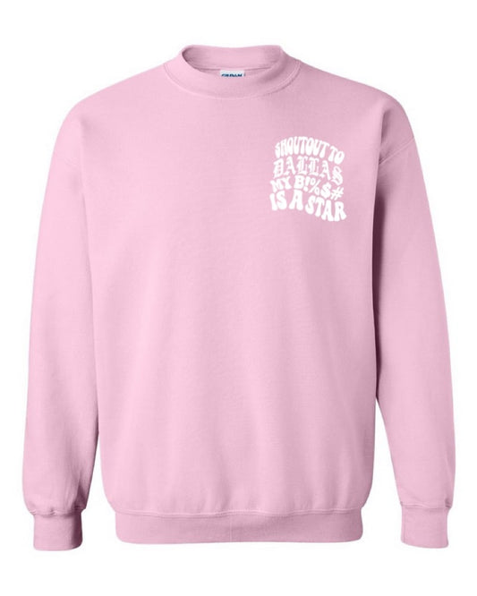 DALLAS STAR CREWNECK (PINK/WHT)