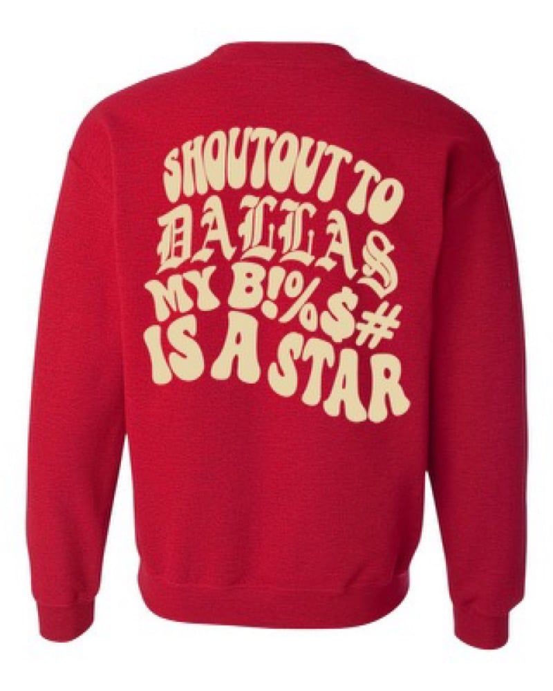 DALLAS STAR CREWNECK (RED/CRM)