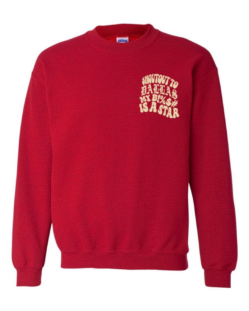 DALLAS STAR CREWNECK (RED/CRM)