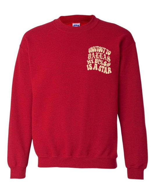 DALLAS STAR CREWNECK (RED/CRM)