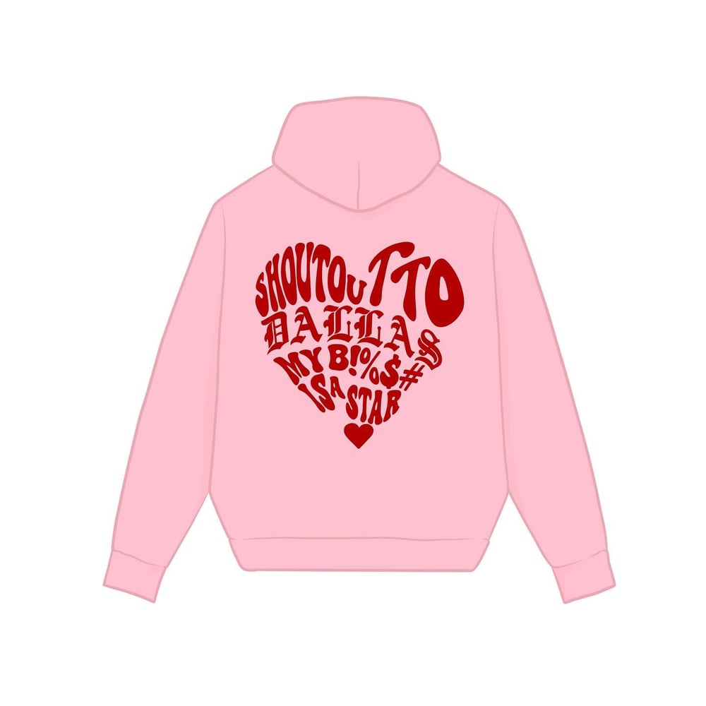 DALLAS STAR HEART HOODIE (PINK/RED)