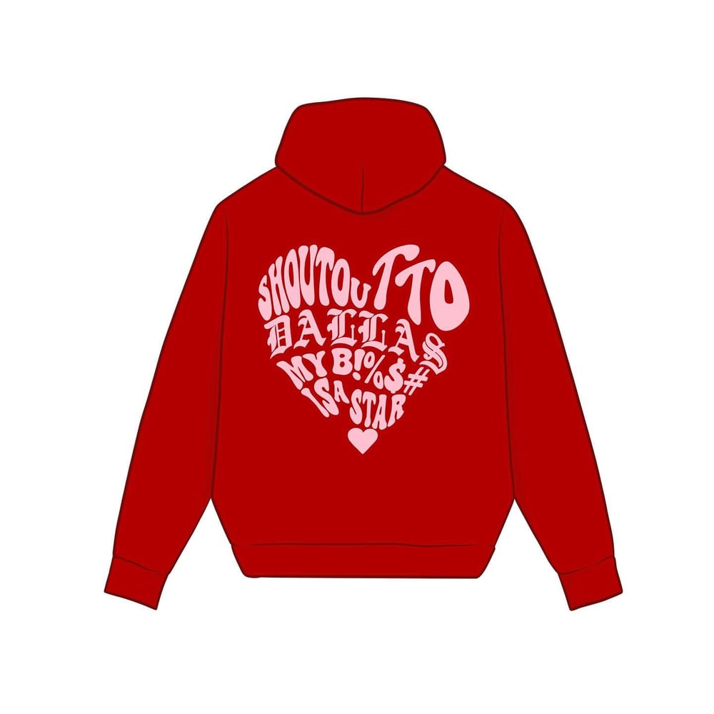 DALLAS STAR HEART HOODIE (RED/PINK)