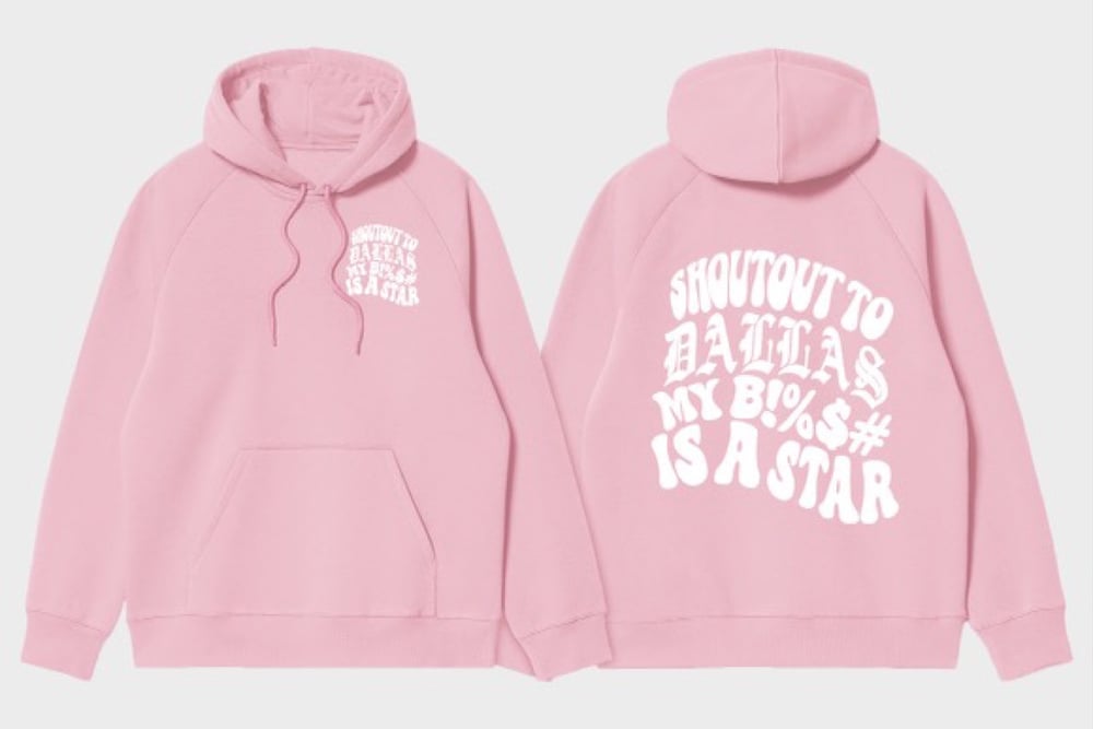 DALLAS STAR HOODIE (PINK/WHT)