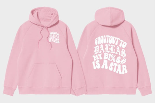 DALLAS STAR HOODIE (PINK/WHT)