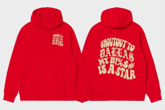 DALLAS STAR HOODIE (RED/CRM)